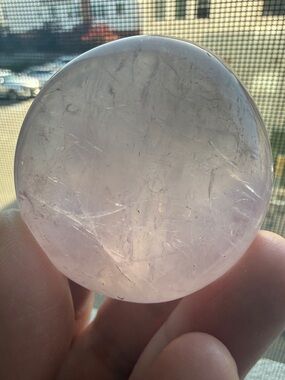Rose Quartz Palm Stone C Pink Crystal Worry Stone Heart Chakra Reiki 2.1oz 2"